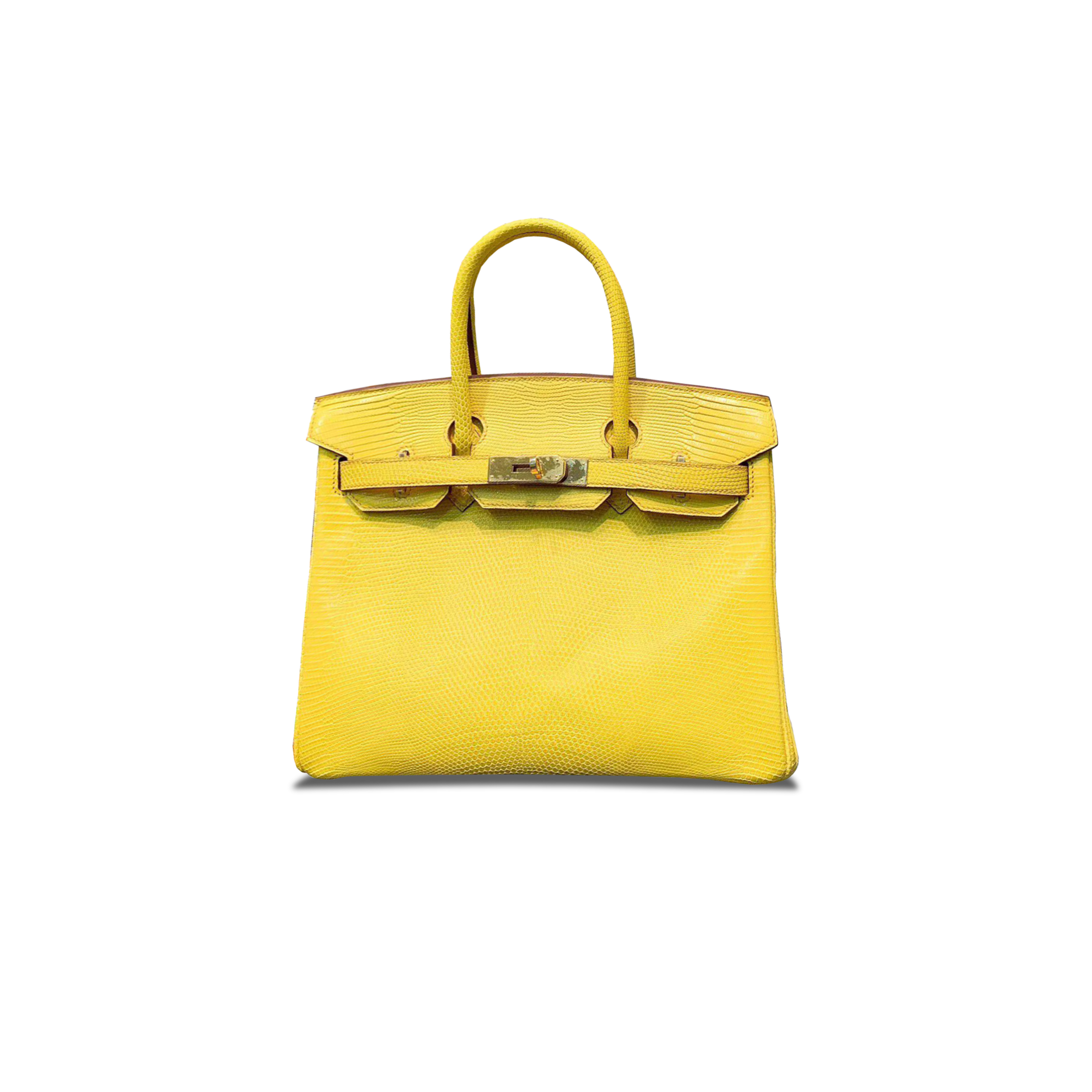 HERMÈS MASTER BIRKIN 30 LIZARD BRIGHT YELLOW GOLD BUCKLE H028352CA55 (30*22*16cm)